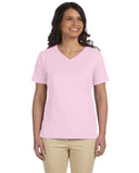 LAT-L-3587-Premium Jersey V Neck T Shirt-PINK