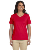 LAT-L-3587-Premium Jersey V Neck T Shirt-RED