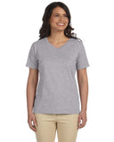 LAT-L-3587-Premium Jersey V Neck T Shirt-HEATHER