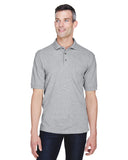 Harriton-M265P-Easy Blend Polo With Pocket-GREY HEATHER
