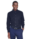 Harriton-M500T-Tall Easy Blend Long Sleeve Twill Shirt With Stain Release-NAVY