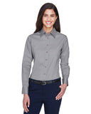 Harriton-M500W-Easy Blend Long Sleeve Twill▀Shirt With Stain Release-DARK GREY