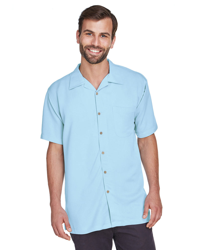 Harriton-M570-Bahama Cord Camp Shirt-CLOUD BLUE