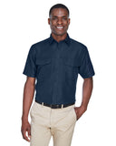 Harriton-M580-Key West Short Sleeve Performance Staff Shirt-NAVY