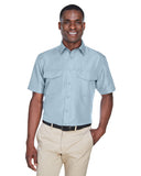 Harriton-M580-Key West Short Sleeve Performance Staff Shirt-CLOUD BLUE