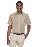 Harriton-M580-Key West Short Sleeve Performance Staff Shirt-KHAKI