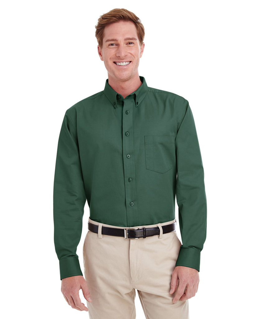 Harriton-M581-Foundation Cotton Long Sleeve Twill Shirt With▀Teflon-HUNTER