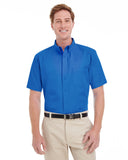 Harriton-M582-Foundation Cotton Short Sleeve Twill Shirt With Teflon-FRENCH BLUE