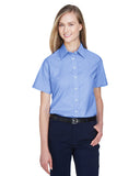 Harriton-M600SW-Short Sleeve Oxford With Stain Release-LIGHT BLUE