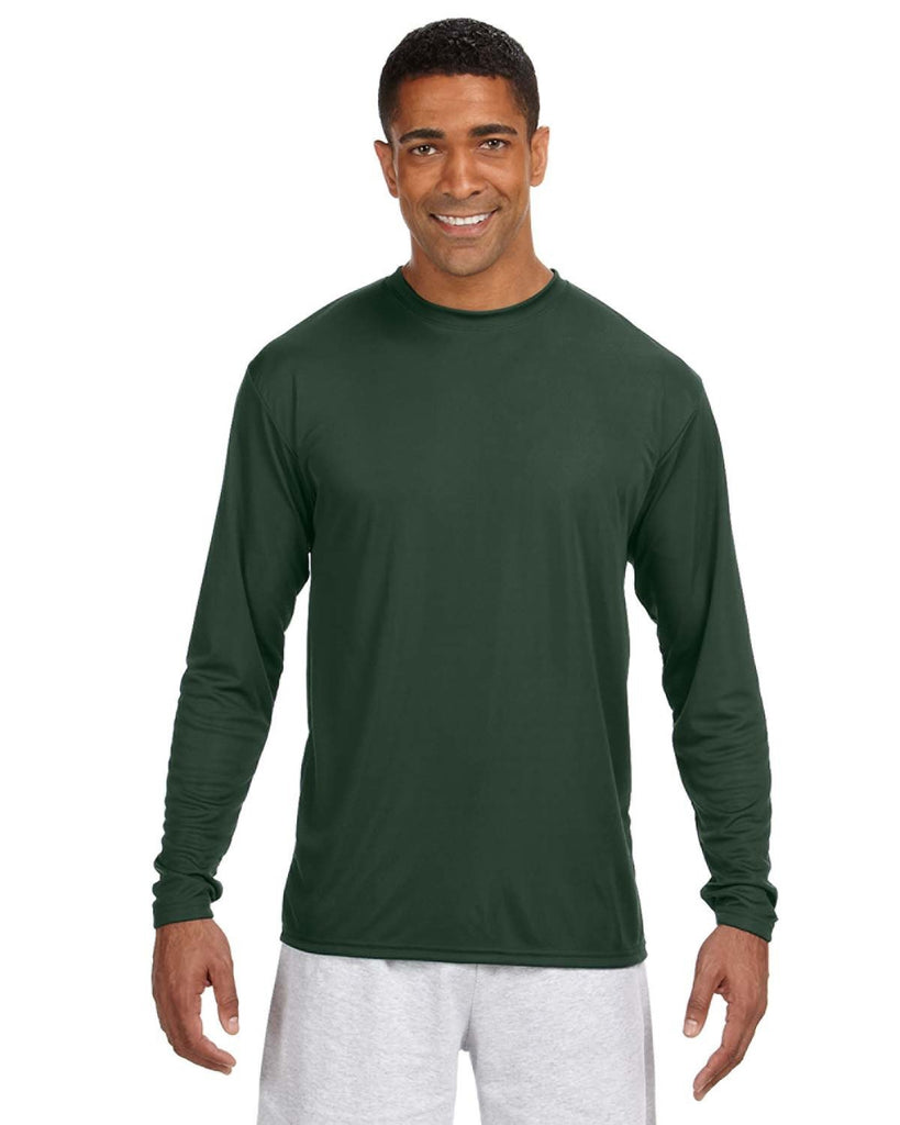 A4-N3165-Cooling Performance Long Sleeve T Shirt-FOREST GREEN