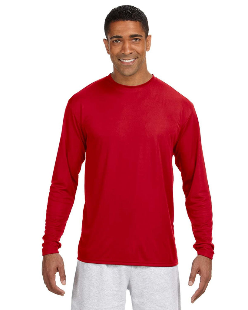A4-N3165-Cooling Performance Long Sleeve T Shirt-SCARLET