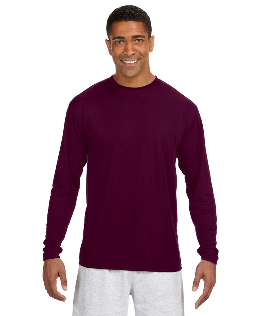 A4-N3165-Cooling Performance Long Sleeve T Shirt-MAROON