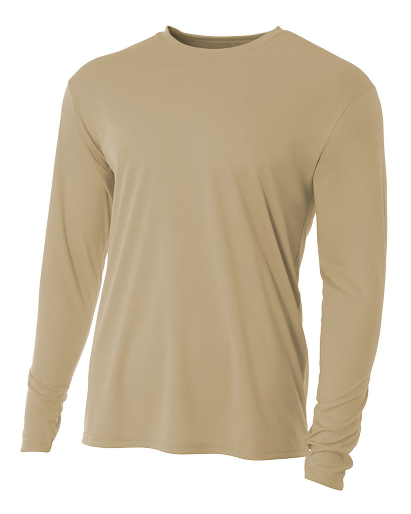 A4-N3165-Cooling Performance Long Sleeve T Shirt-SAND