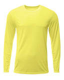 A4-N3425-Sprint Long Sleeve T Shirt-SAFETY YELLOW