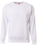 A4-N4275-Mens Sprint Tech Fleece Crewneck Sweatshirt-WHITE