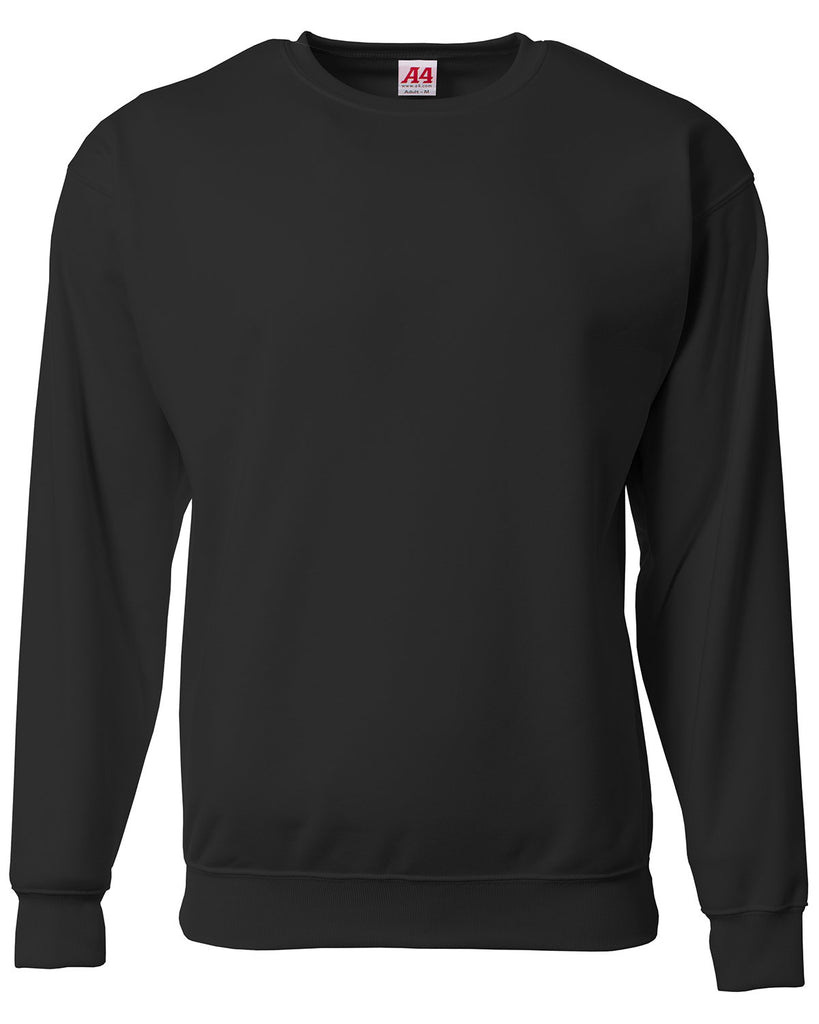 A4-N4275-Mens Sprint Tech Fleece Crewneck Sweatshirt-BLACK