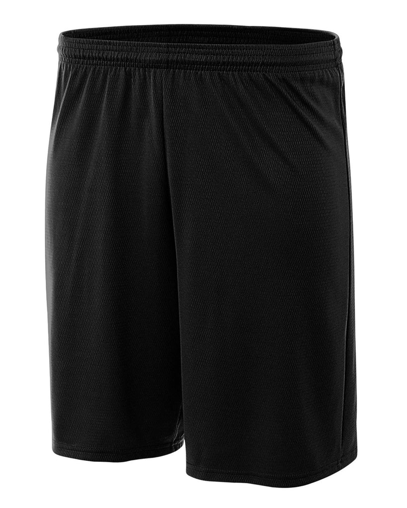 a4-NB5281-Youth Cooling Performance Power Mesh Practice Short-BLACK