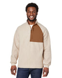 North End-NE713-Aura Sweater Fleece Quarter Zip-OATML HTHR/ TEAK