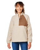 North End-NE713W-Aura Sweater Fleece Quarter Zip-OATML HTHR/ TEAK