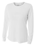 A4-NW3002-Long Sleeve Cooling Performance Crew Shirt-WHITE