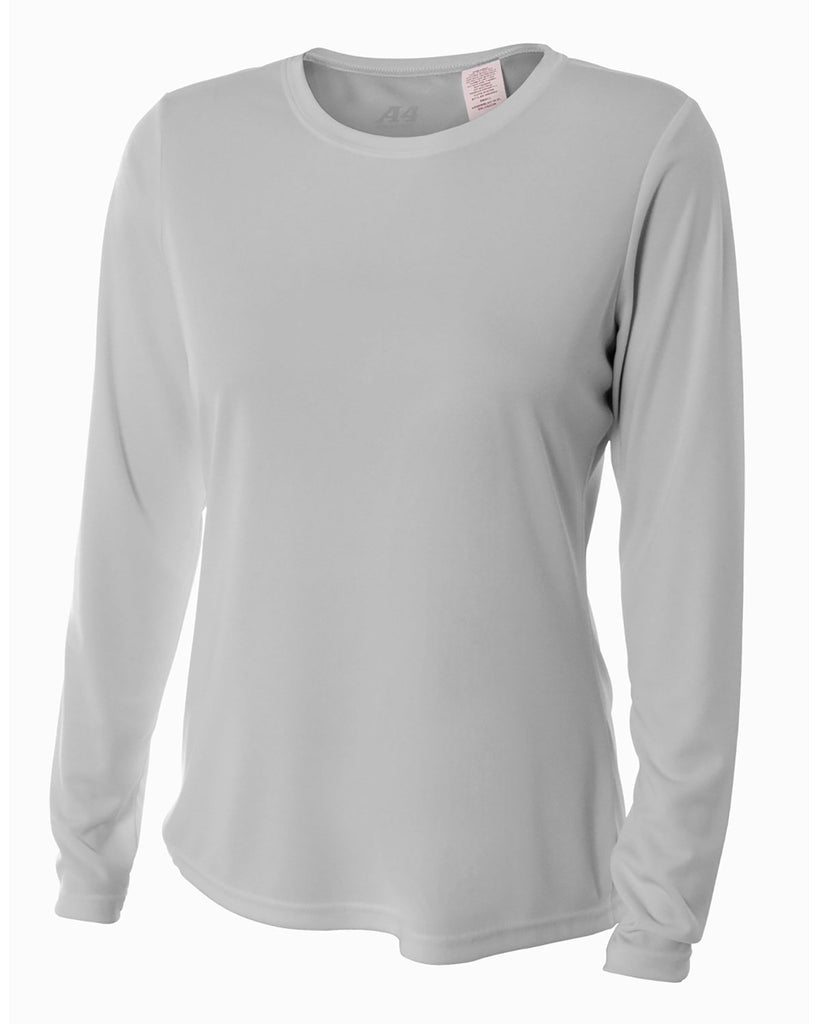 A4-NW3002-Long Sleeve Cooling Performance Crew Shirt-SILVER