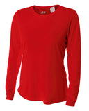 A4-NW3002-Long Sleeve Cooling Performance Crew Shirt-SCARLET
