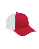 Big Accessories-OSTM-Old School Baseball Cap with Technical Mesh-RED/ WHITE