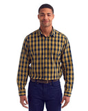 Men's Mulligan Check Long-Sleeve Cotton Shirt-CAMEL/ NAVY