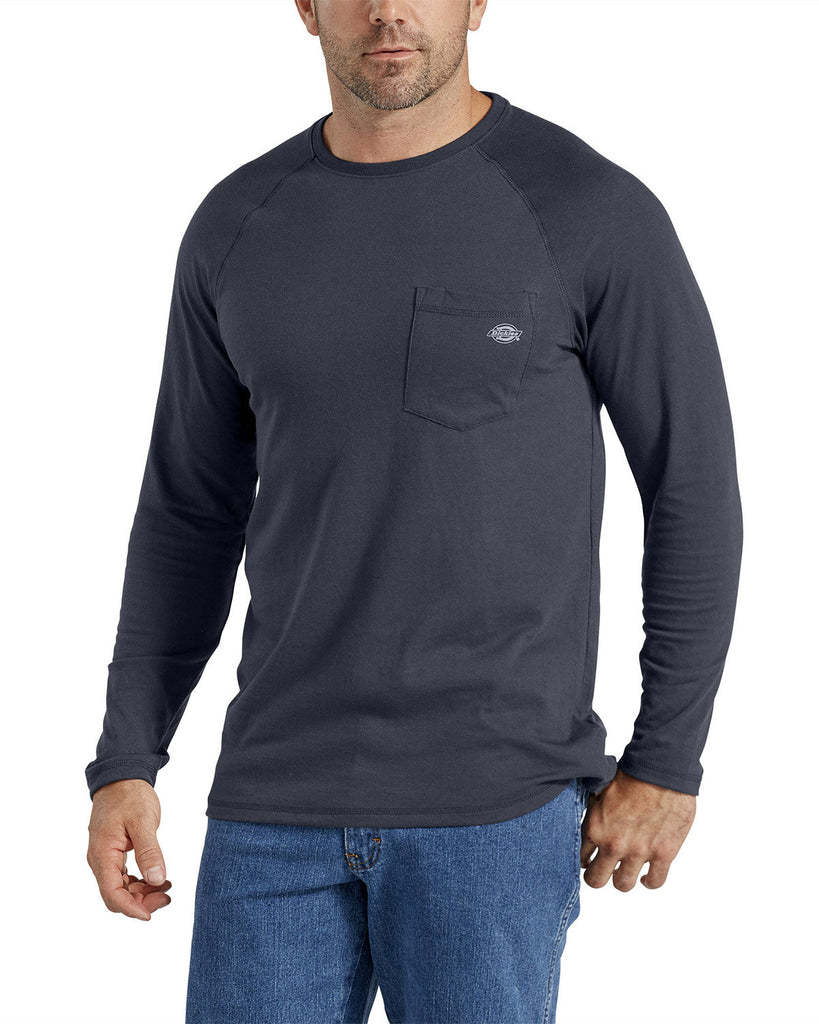 Dickies-SL600-Temp Iq Performance Cooling Long Sleeve Pocket T Shirt-DARK NAVY