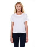 StarTee-ST1017-100% Cotton Raw Neck Boxy T Shirt-WHITE