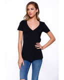 StarTee-ST1212-Cotton V Neck T Shirt-BLACK