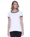 StarTee-ST1431-Cvc Ringer T Shirt-WHITE/ BLACK