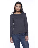 StarTee-ST1471-Cvc High Low Long Sleeve T Shirt-CHARCOAL HEATHER