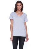 StarTee-ST1823-Cotton/Modal Open V Neck T Shirt-HEATHER GREY