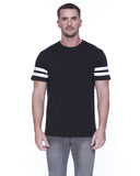 StarTee-ST2430-Cvc Stripe Varsity T Shirt-BLACK/ WHITE