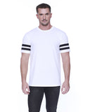 StarTee-ST2430-Cvc Stripe Varsity T Shirt-WHITE/ BLACK