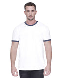 StarTee-ST2431-Cvc Ringer T Shirt-WHITE/ NAVY HTHR