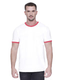 StarTee-ST2431-Cvc Ringer T Shirt-WHITE/ RED HTHR