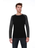 StarTee-ST2477-Cvc Long Sleeve Raglan-BLACK/ CHRCL HTH