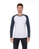 StarTee-ST2477-Cvc Long Sleeve Raglan-WHITE/ NAVY HTHR