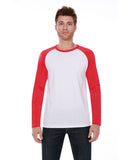 StarTee-ST2477-Cvc Long Sleeve Raglan-WHITE/ RED HTHR