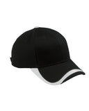Big Accessories-SWTB-Sport Wave Baseball Cap-BLACK/ WHITE