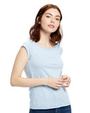 US Blanks-US180-Cap Sleeve Raw Edge Open Neck-BABY BLUE