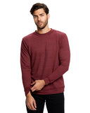 US Blanks-US2211G-Heavyweight Loop Terry Triblend Long Sleeve Crew-TRI BURGUNDY