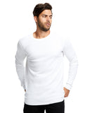 US Blanks-US2900-Long Sleeve Thermal Crewneck-WHITE