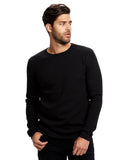 US Blanks-US2900-Long Sleeve Thermal Crewneck-BLACK