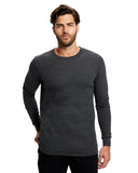 US Blanks-US2900-Long Sleeve Thermal Crewneck-HEATHER CHARCOAL