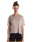 US Blanks-US309-Boxy Open Neck Top-CHAMPAGNE