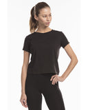 US Blanks-US521-Short Sleeve Crop T Shirt-BLACK