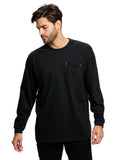 US Blanks-US5544-Flame Resistant Long Sleeve Pocket T Shirt-BLACK